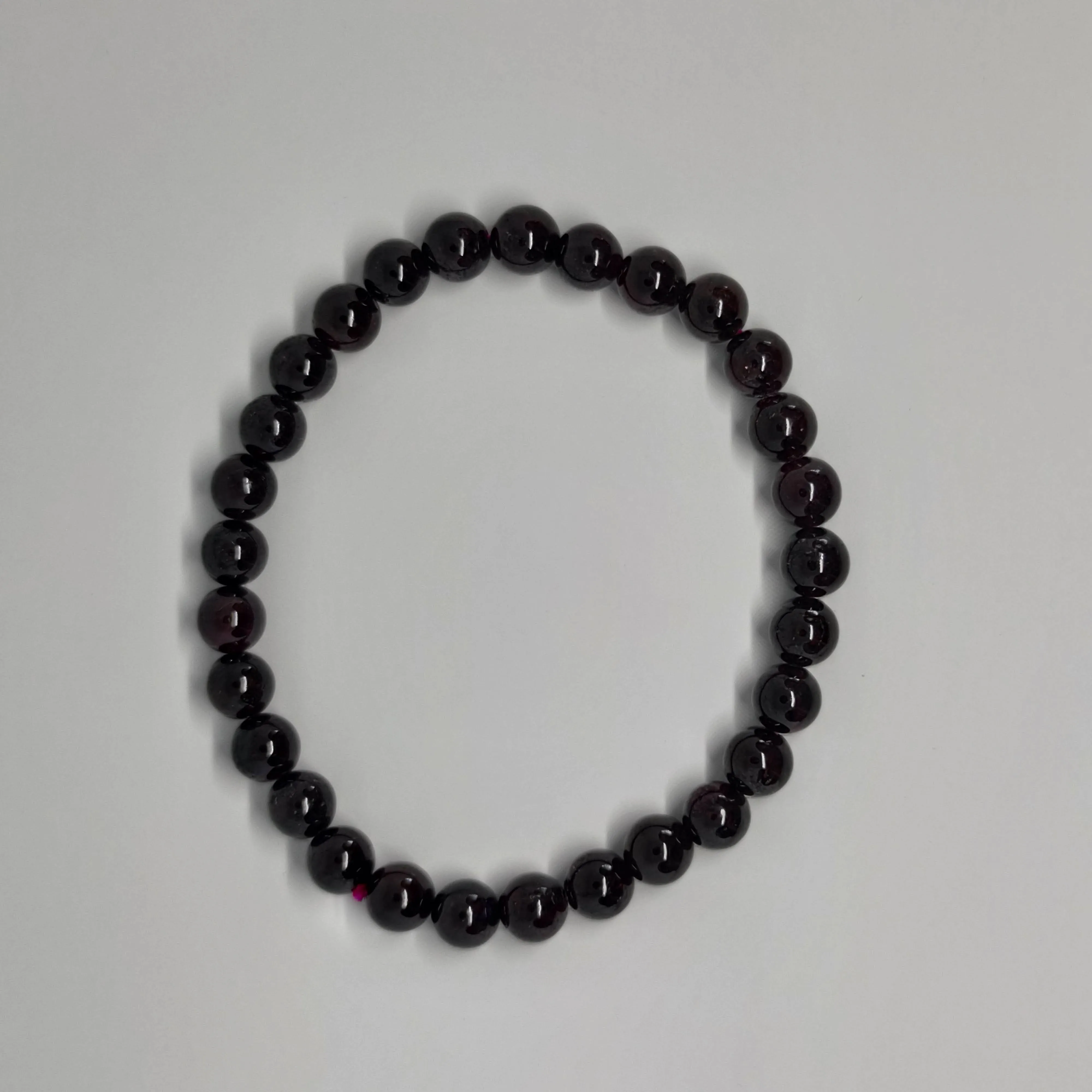 Garnet Round Bead Crystal Bracelet