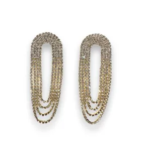 Gold Draped Arch Statement Earrings