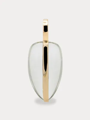 Green Amethyst small pebble pendant | 14K