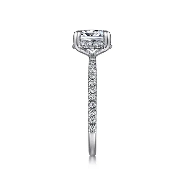 Hidden Halo Cushion Cut Diamond Engagement Ring Mounting