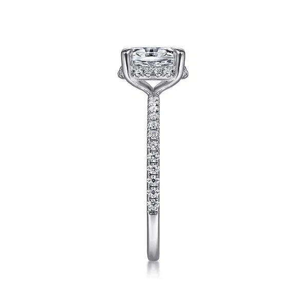 Hidden Halo Oval Diamond Engagement Ring Mounting