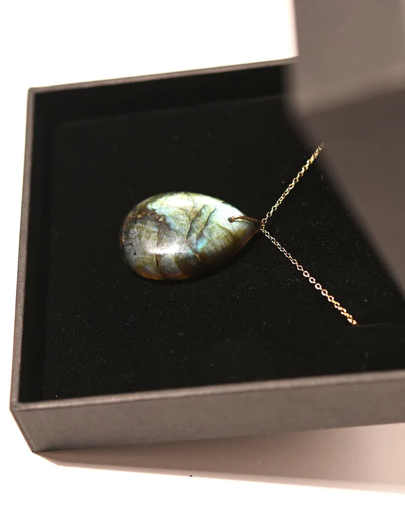 Labradorite Necklace 14k Gold