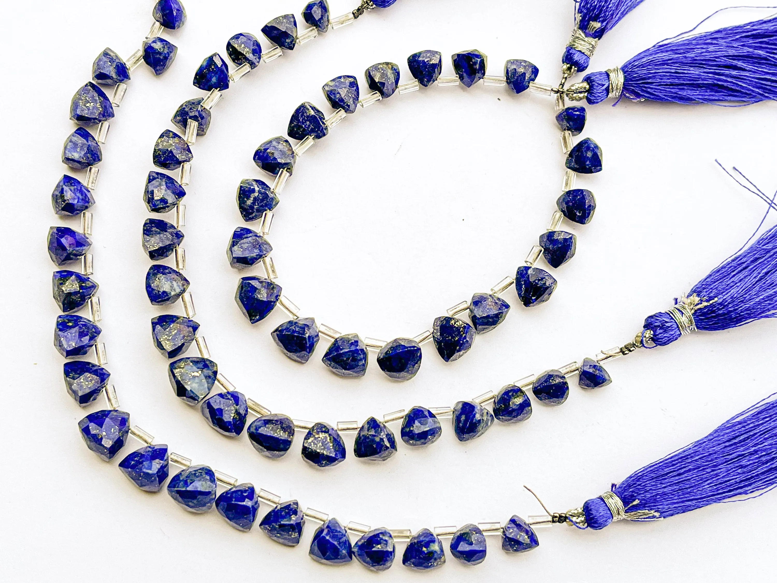Lapis Lazuli 3D Trillion Shape Beads