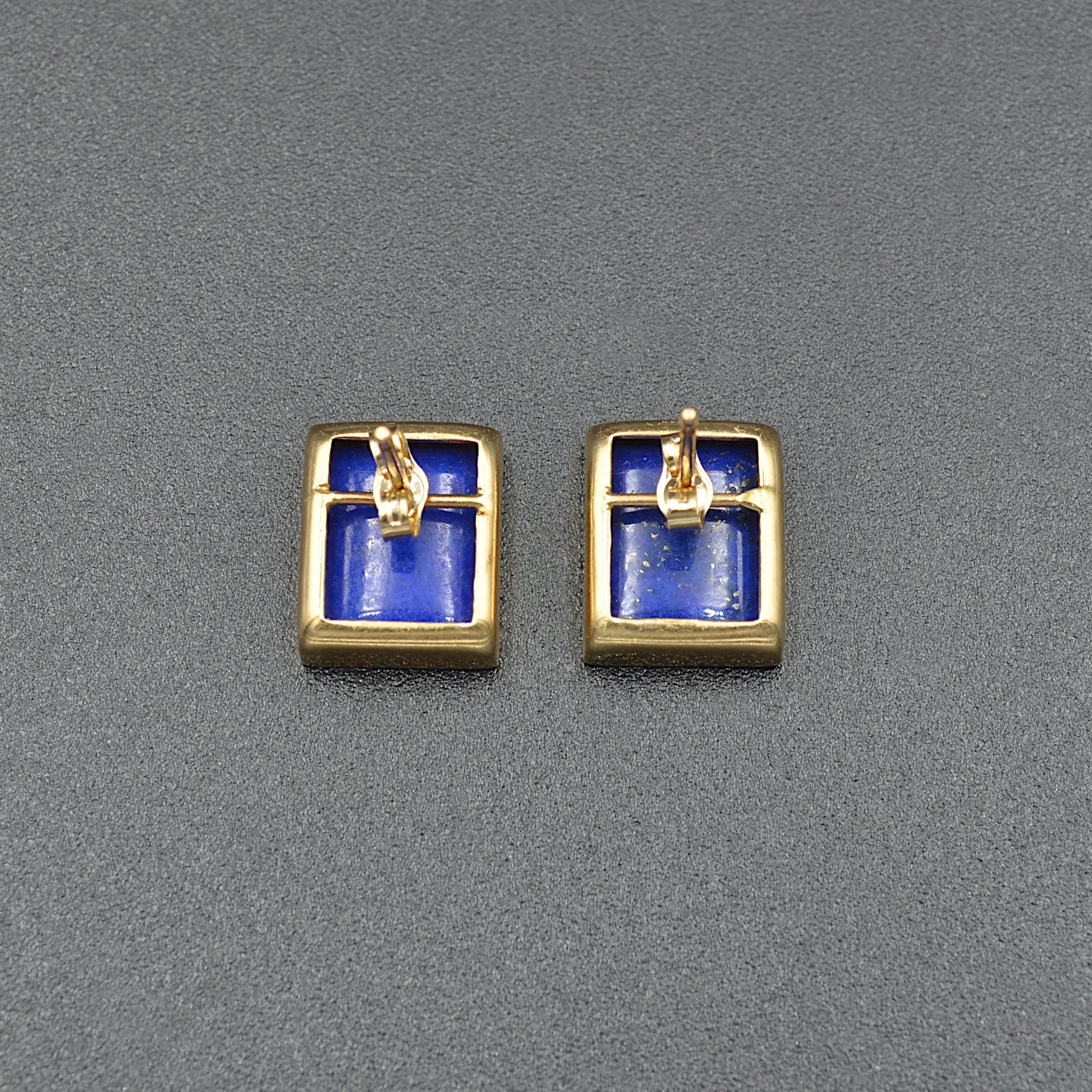 Lapis Lazuli and Gold Post Earrings
