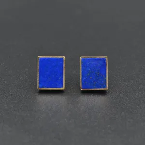 Lapis Lazuli and Gold Post Earrings