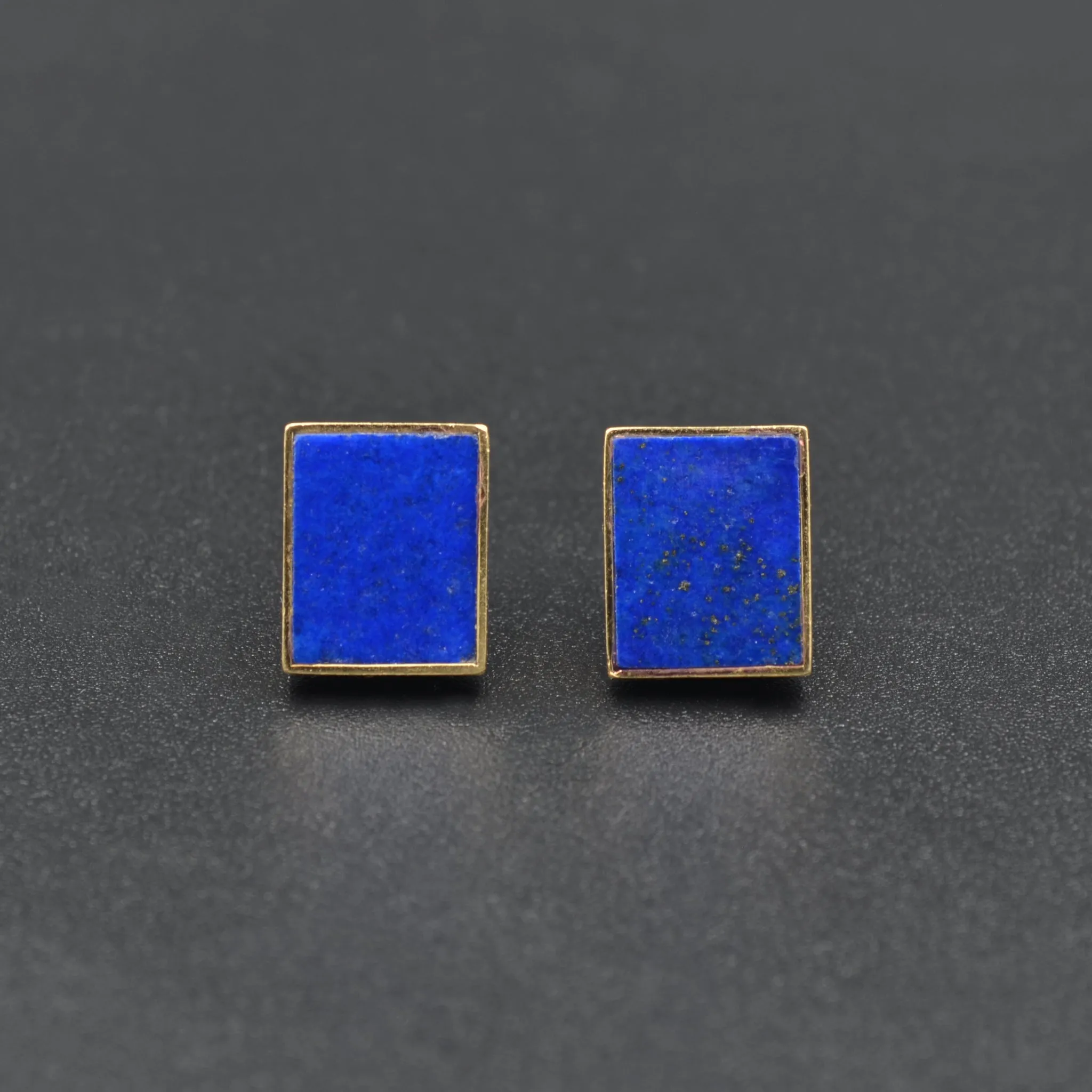 Lapis Lazuli and Gold Post Earrings
