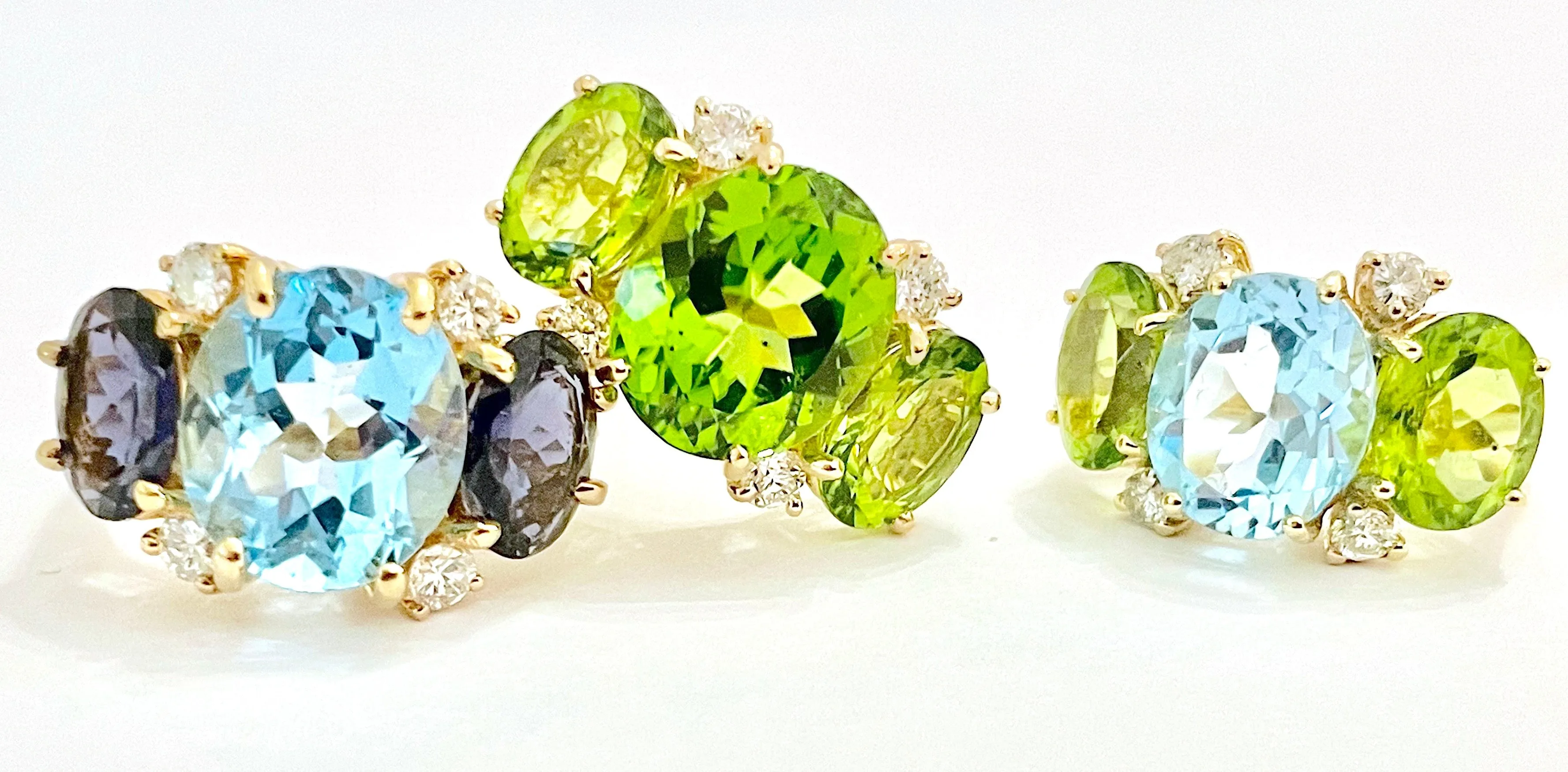 Large GUM DROP™ Ring with PERIDOT and Diamonds