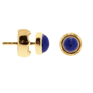 Maya Stud Earrings - Gold Lapis Lazuli