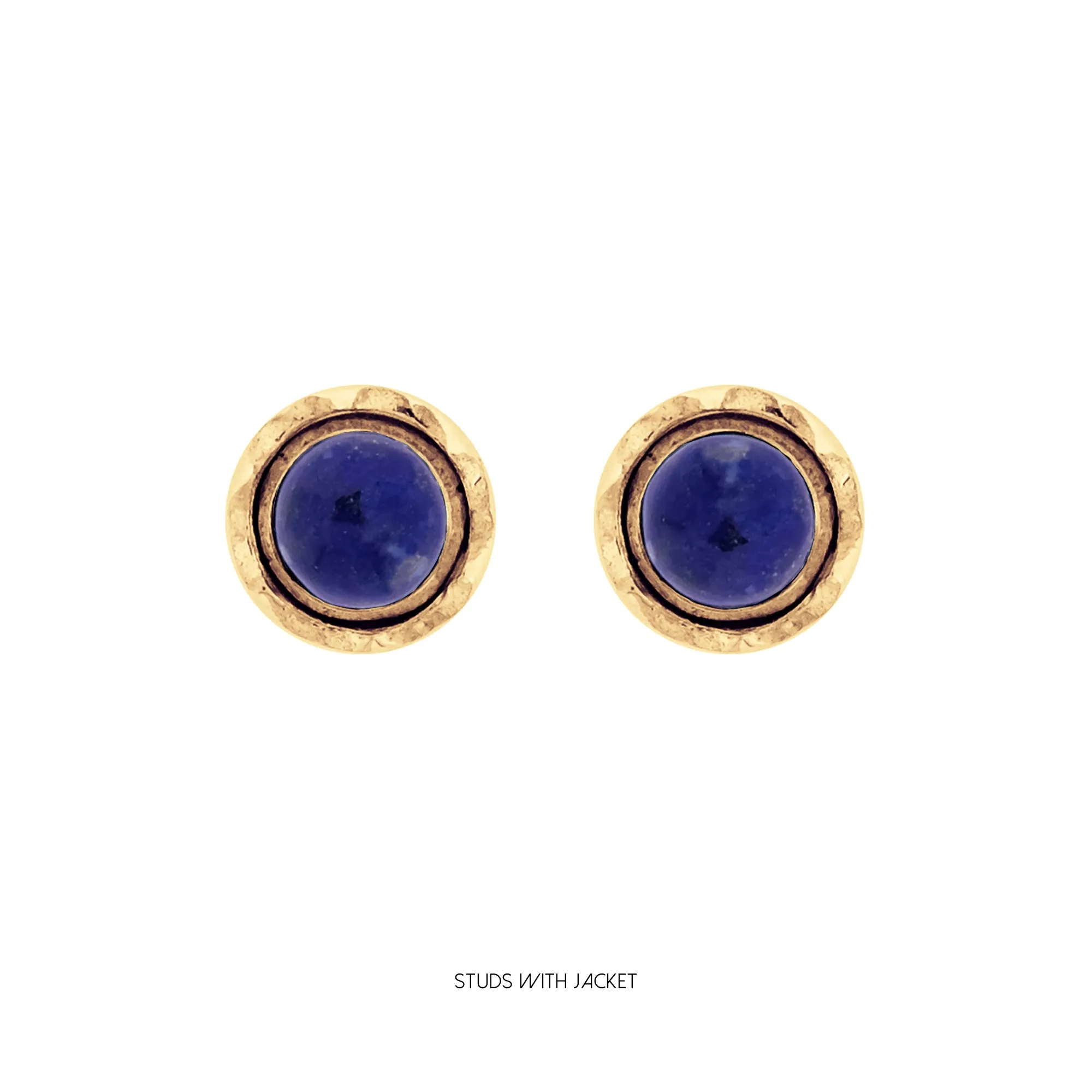 Maya Stud Earrings - Gold Lapis Lazuli