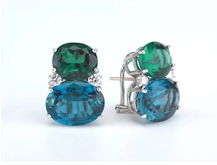 Medium GUM DROP™ Earrings with Citrine and Blue Topaz and Diamonds