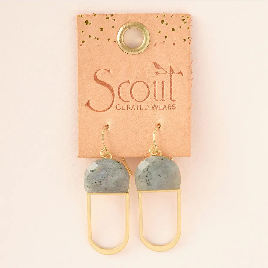 Modern Stone Chandelier Earring - Lapis/Silver