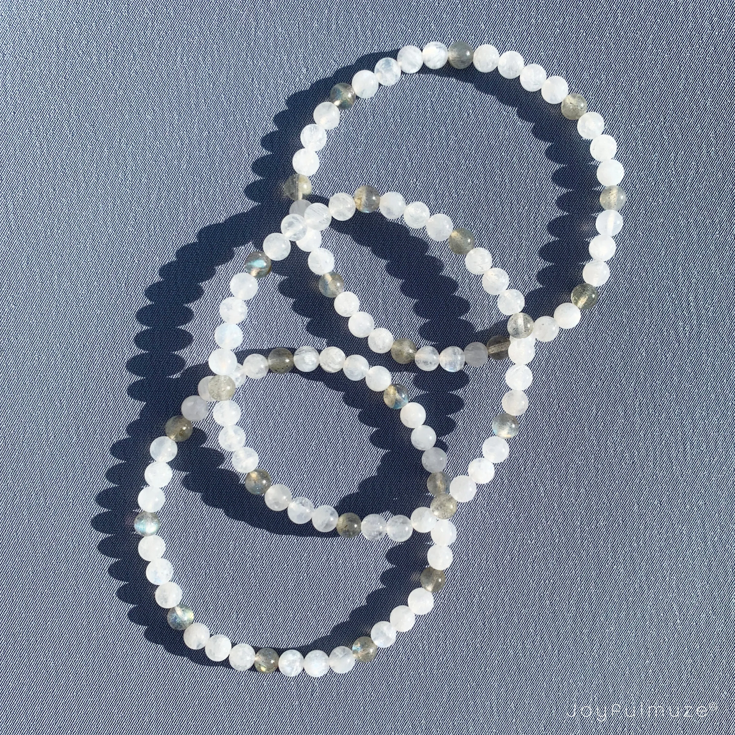 Moonstone and Labradorite Stretch Bracelet