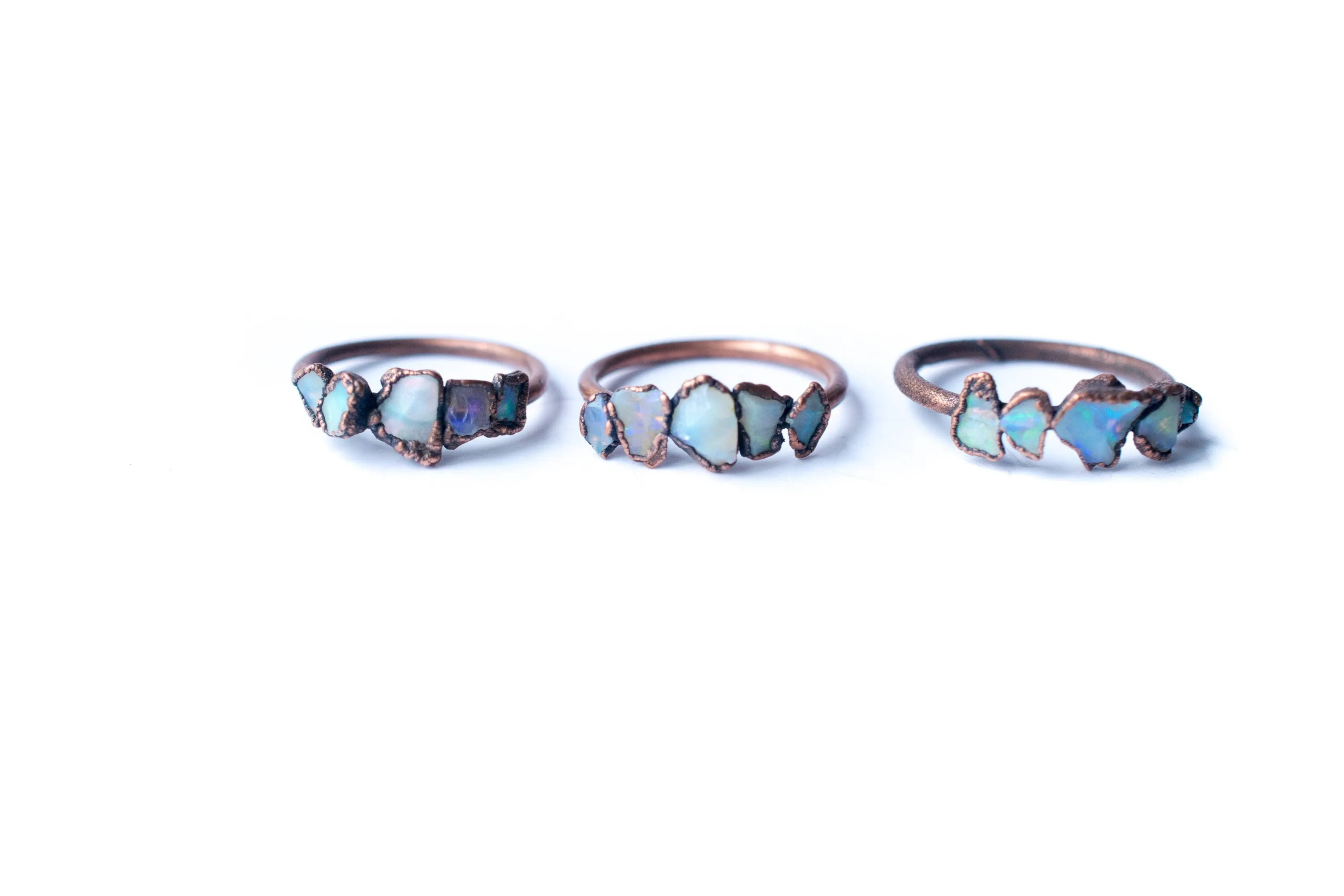 Multi Stone Ring | Raw opal ring
