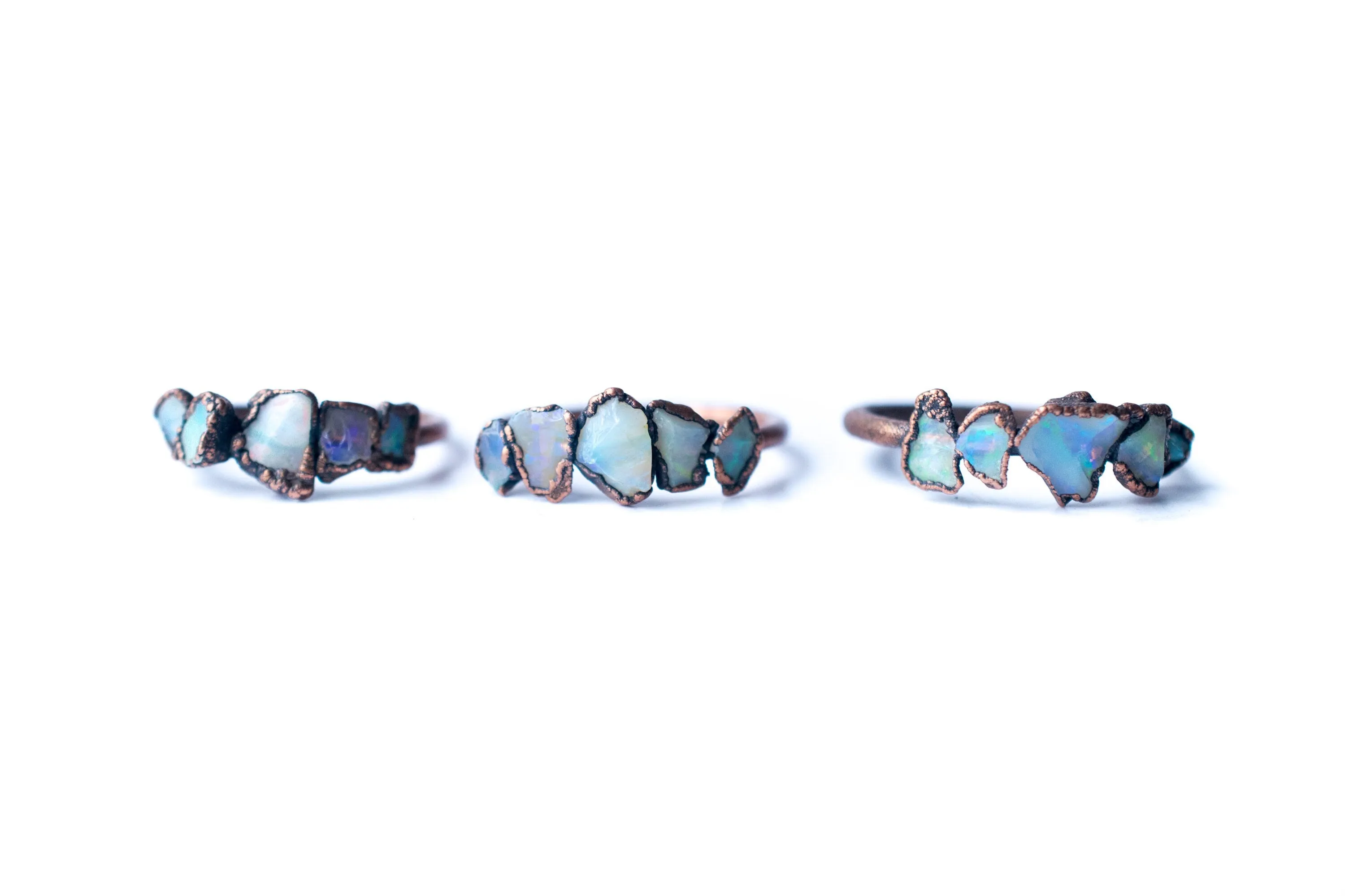 Multi Stone Ring | Raw opal ring