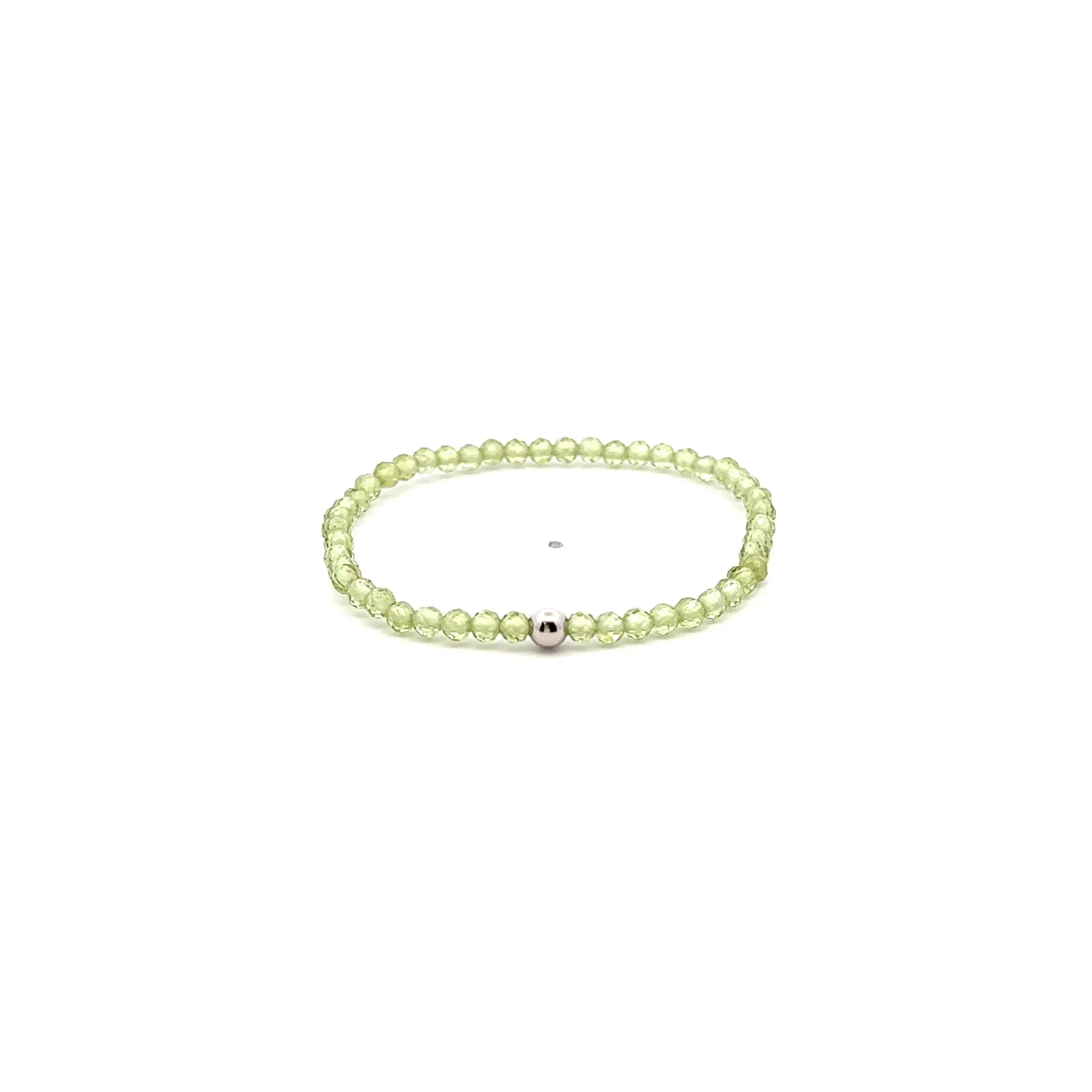 Natural Peridot Gemstone Mini 3mm 18K Gold Charm Bead August Birthstone