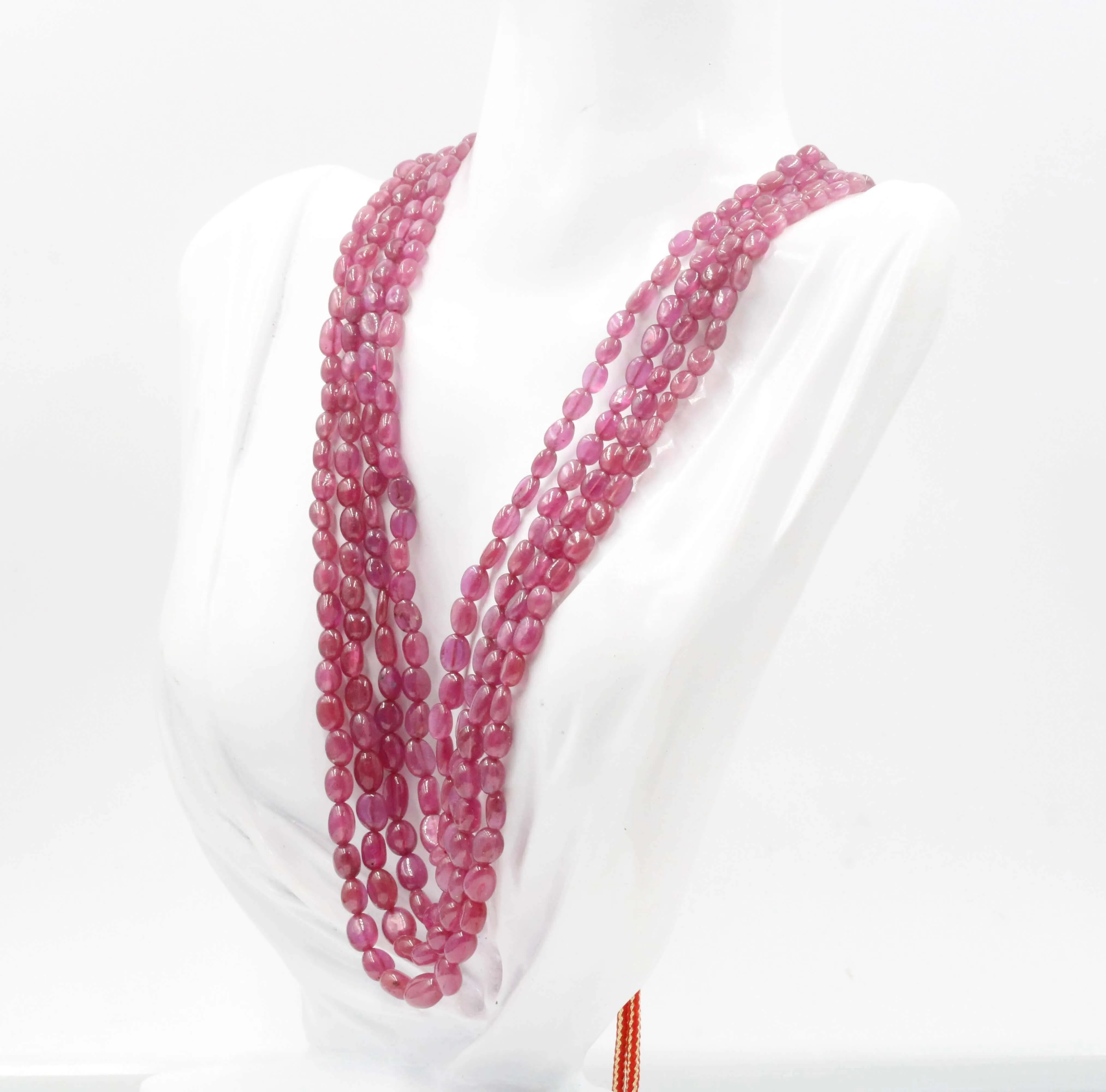 Natural Pink Sapphire Necklace Pink Sapphire Beaded Gemstone Necklace Beaded Sapphire Gemstone Necklace Indian Necklace Sarafa SKU: 6142988
