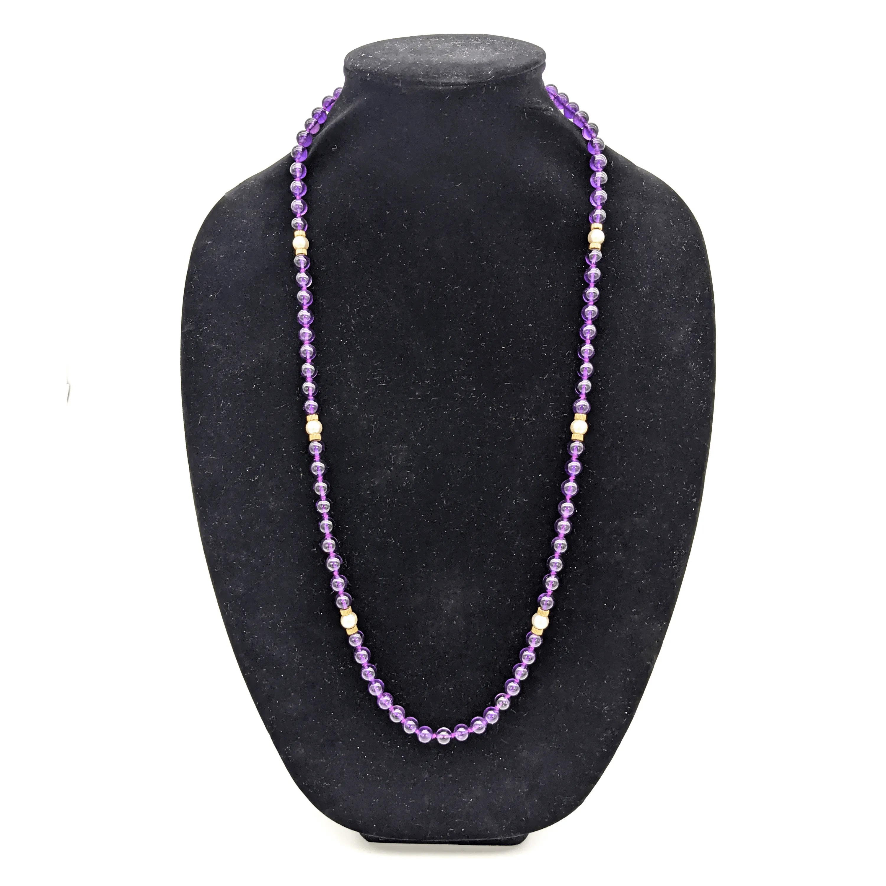 NECKLACE Amethyst Beads & Cultured Pearls