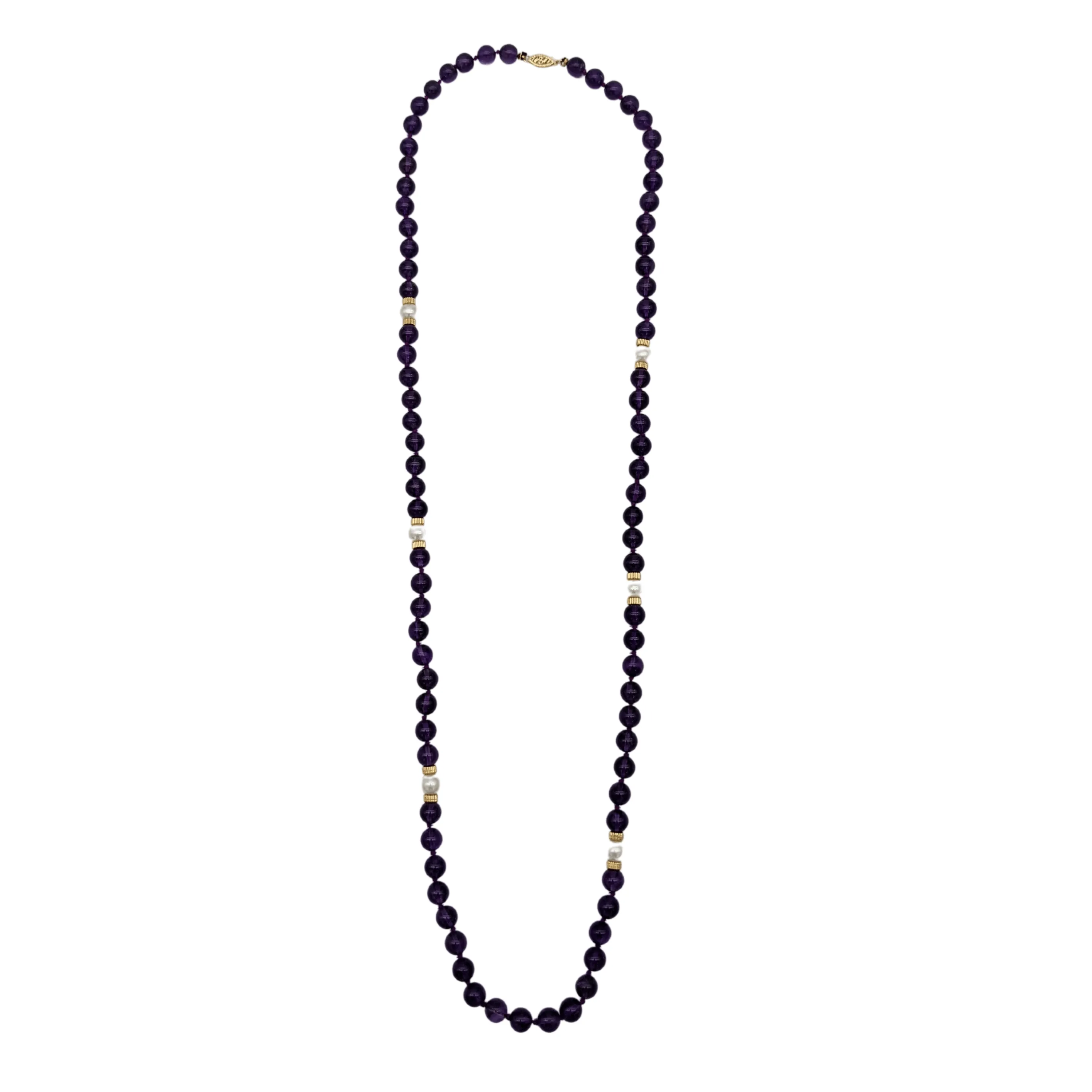 NECKLACE Amethyst Beads & Cultured Pearls