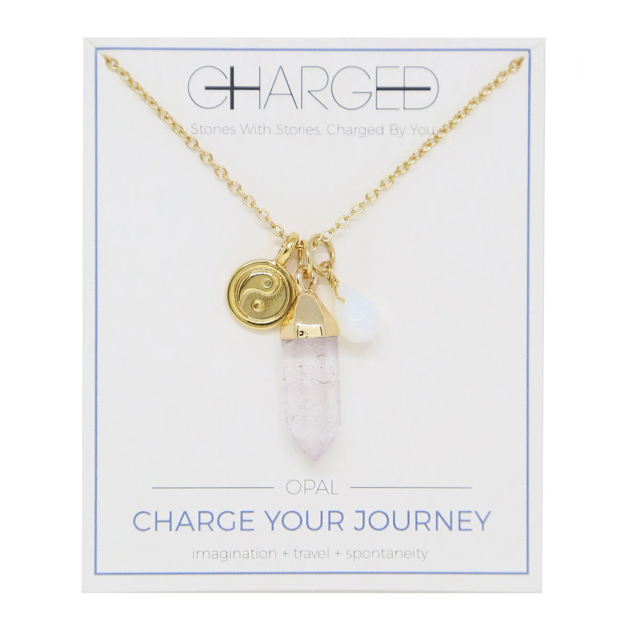 Opal & Gold Charm Necklace