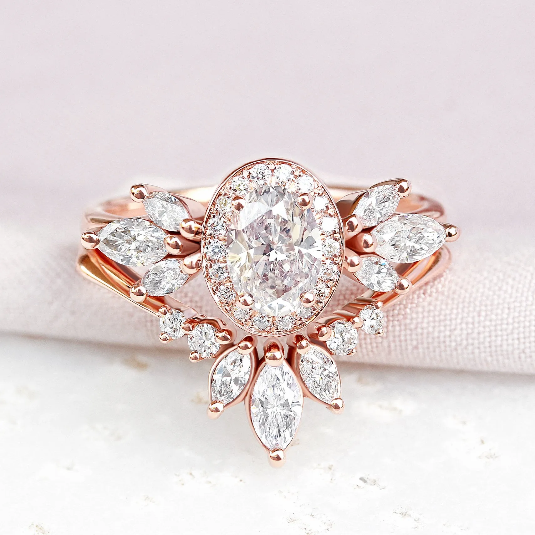 Oval Diamond 1.30ct Unique Engagement Ring, "Athena" ♥