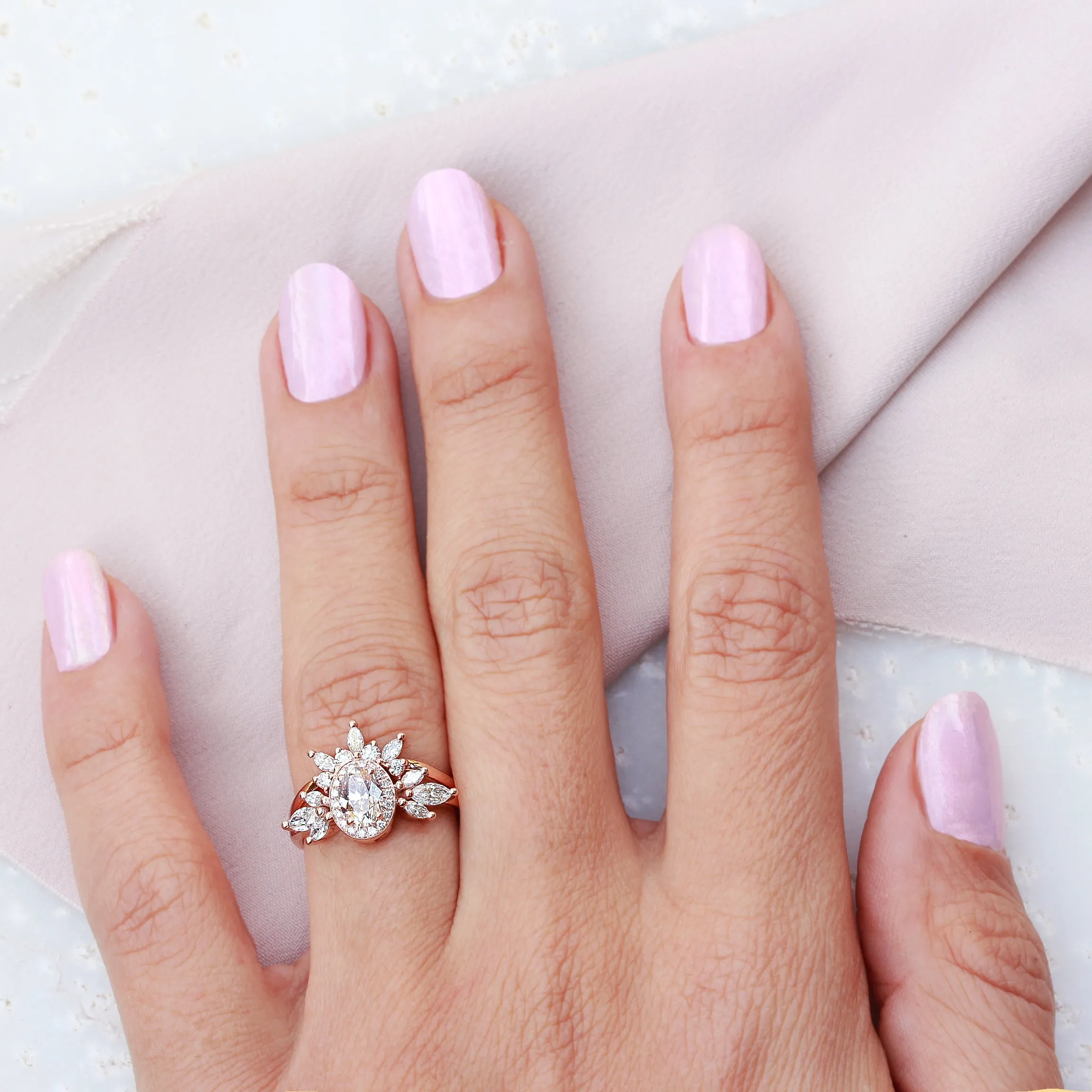 Oval Diamond 1.30ct Unique Engagement Ring, "Athena" ♥