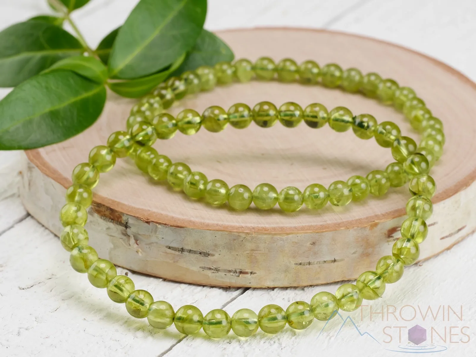 PERIDOT Crystal Bracelet - Round Beads - Beaded Bracelet, Birthstone Bracelet, Handmade Jewelry,  Healing Crystal Bracelet,  E0983