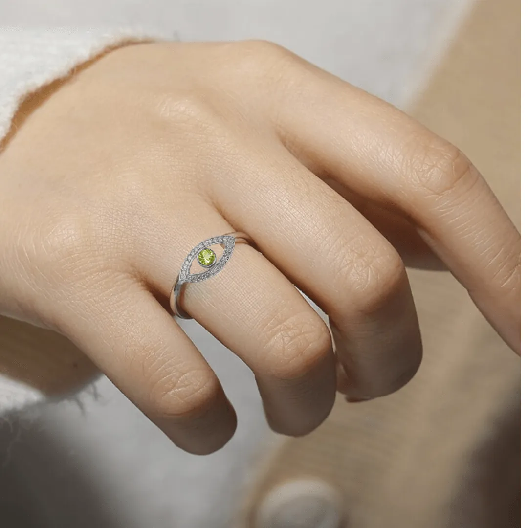 Peridot Evil Eye Ring