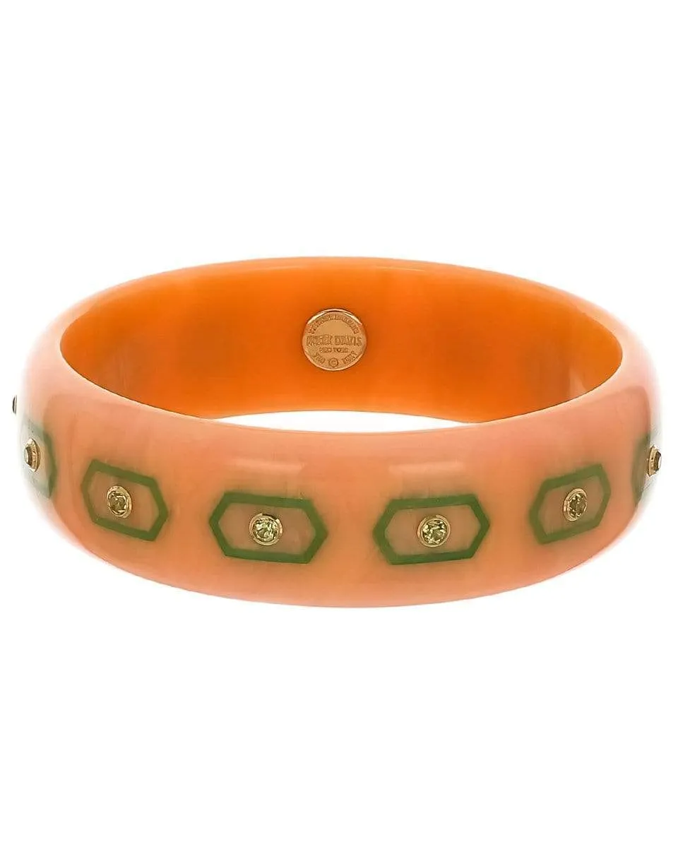 Peridot Peach Bakelite Bangle