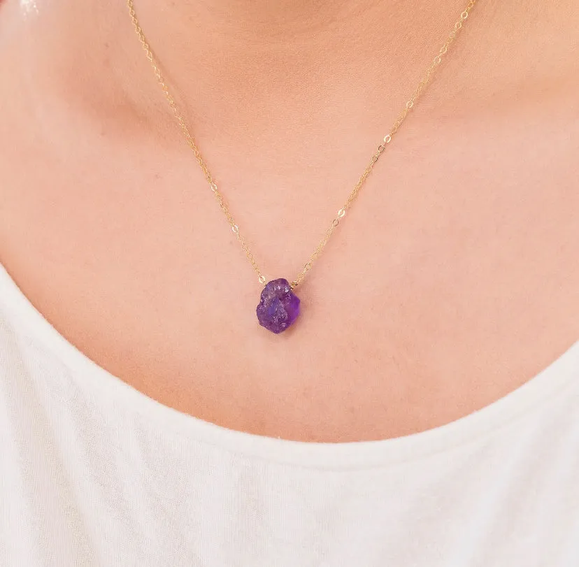 (READY TO SHIP) Mini Raw Crystal Necklace