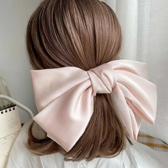 Silk Big Bow Hairpin Hair Clip Hair Accessories For Women In Many Colors