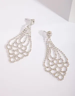 Silver Crystal Chandelier Earring