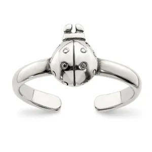 Sterling Silver 3mm Ladybug Toe Ring