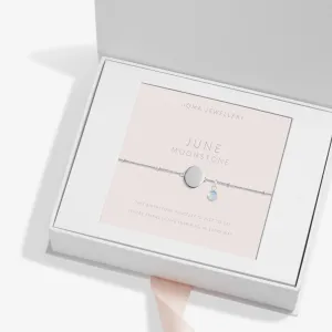 Sterling Silver Birthstone A Little June Bracelet JJS0087
