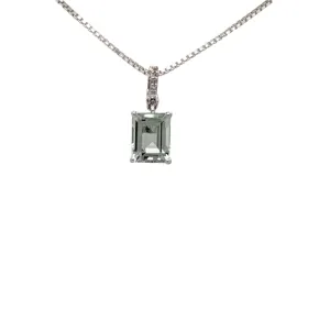 Sterling Silver Praisiolite Necklace