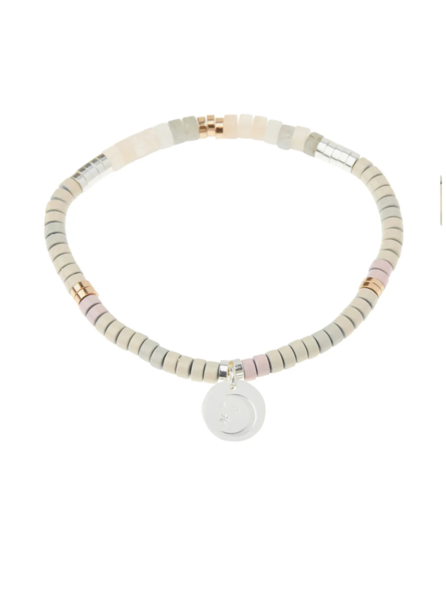 Stone Intention Charm Bracelet - Moonstone/Silver/Gold
