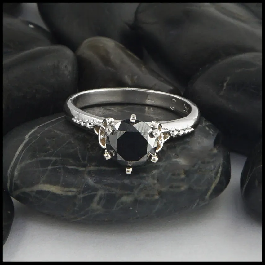 Trinity Knot Black Diamond Ring