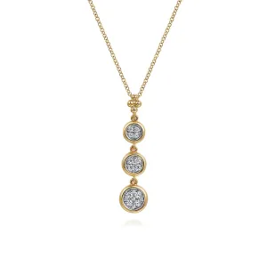 Two Tone Graduating Diamond Cluster Bujukan Pendant, 0.27 Carat TW
