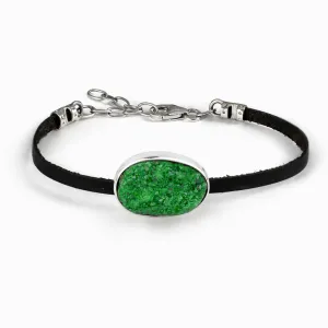 Uvarovite Leather Bracelet
