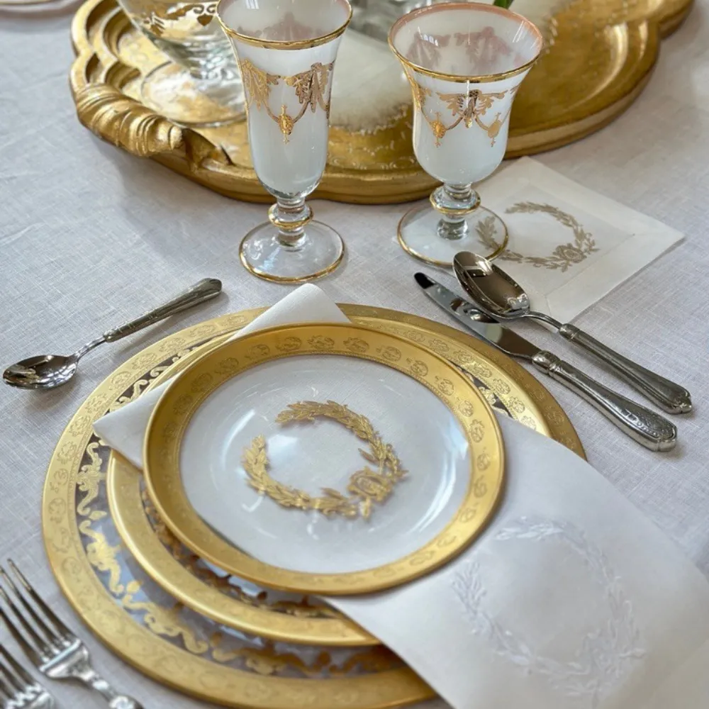 Victoria Magazine Vetro Gold Laurel Wreath Salad Plate - New