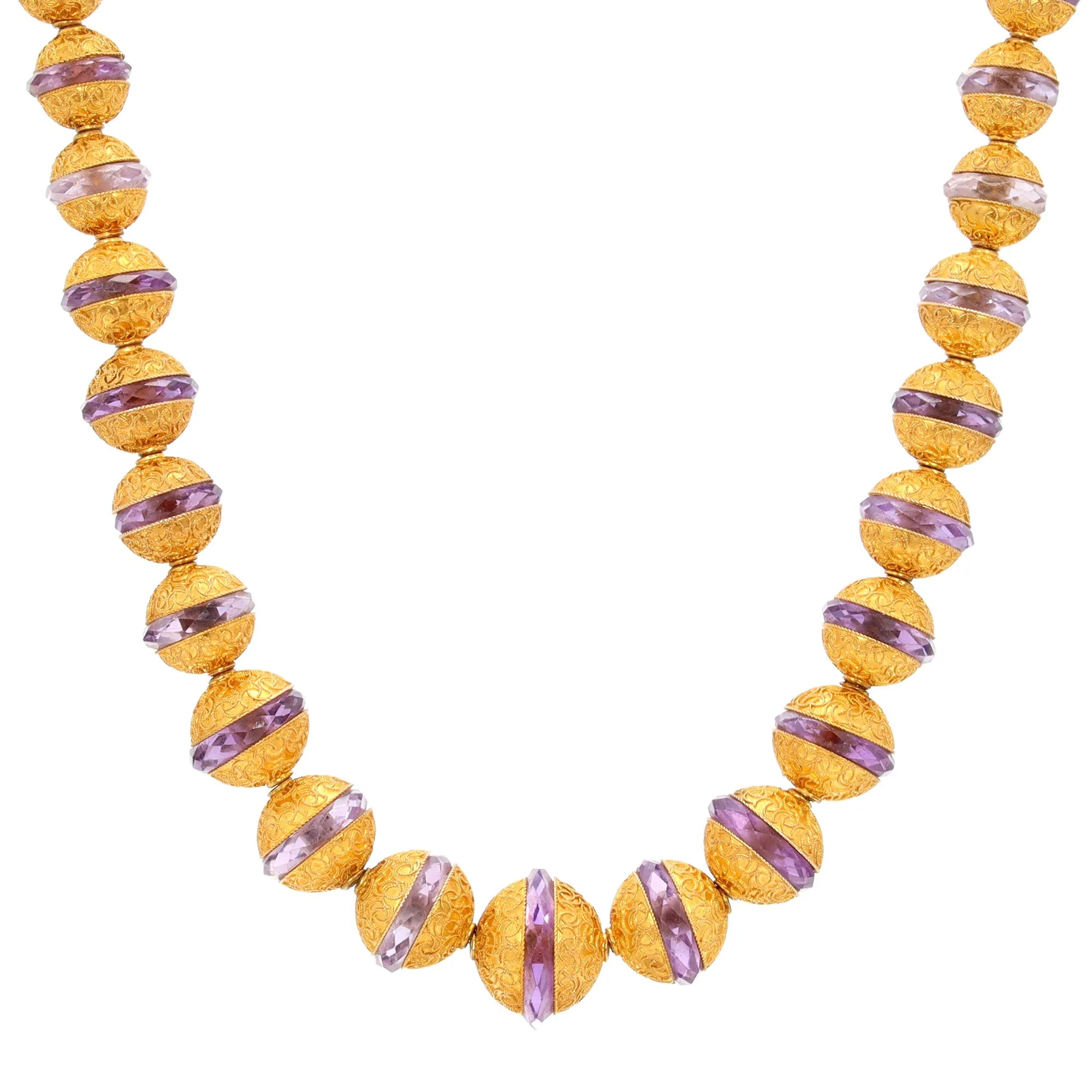 Victorian Etruscan Revival Amethyst Necklace