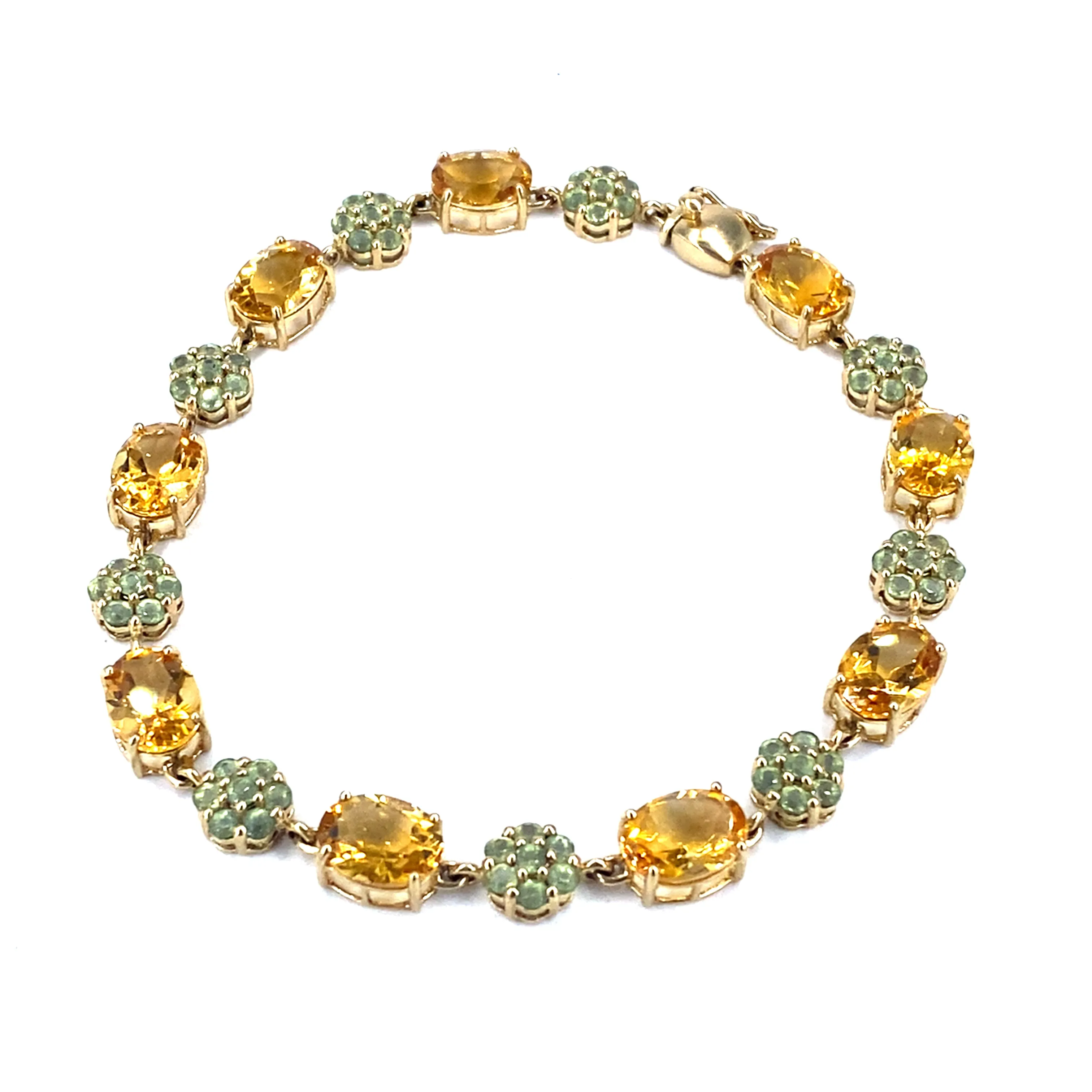 Women’s 9ct Yellow Gold Citrine Peridot Bracelet