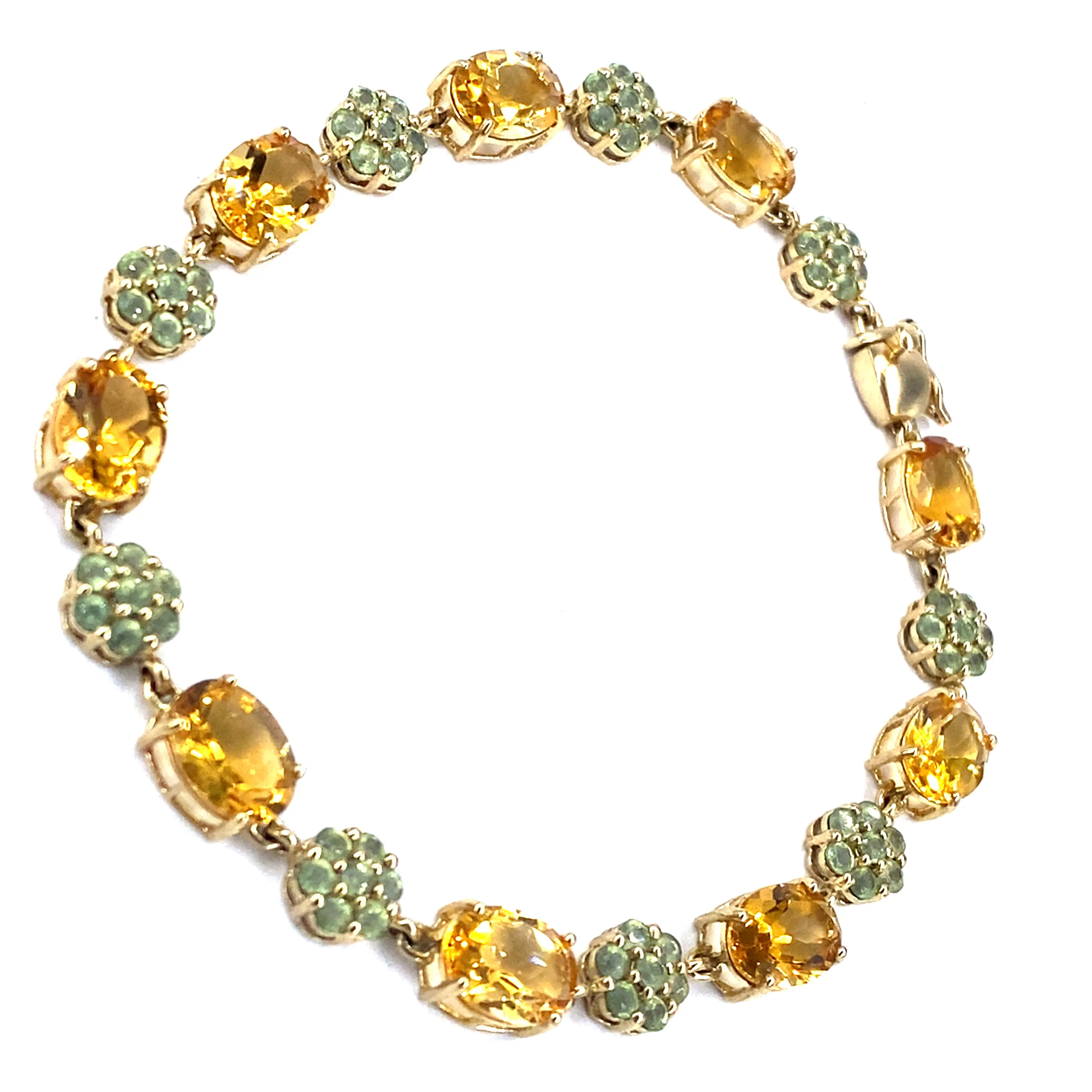 Women’s 9ct Yellow Gold Citrine Peridot Bracelet