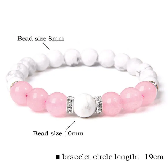 Womens Moonstone Stone Bead Bracelet